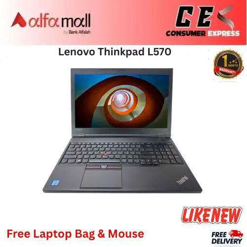 Lenovo Thinkpad L570 Laptop Core i5 7th Generi 16GB Ram 256GB SSD 15.6 Inch Display (Like New)  Free Bag & Mouse