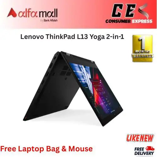 Lenovo ThinkPad L13 Yoga 2in1 Laptop Corei511th Gen 8GB RAM 256GB SSD Touchscreen 13.3 Inch Display (Like New) Free Laptop Bag & Mouse