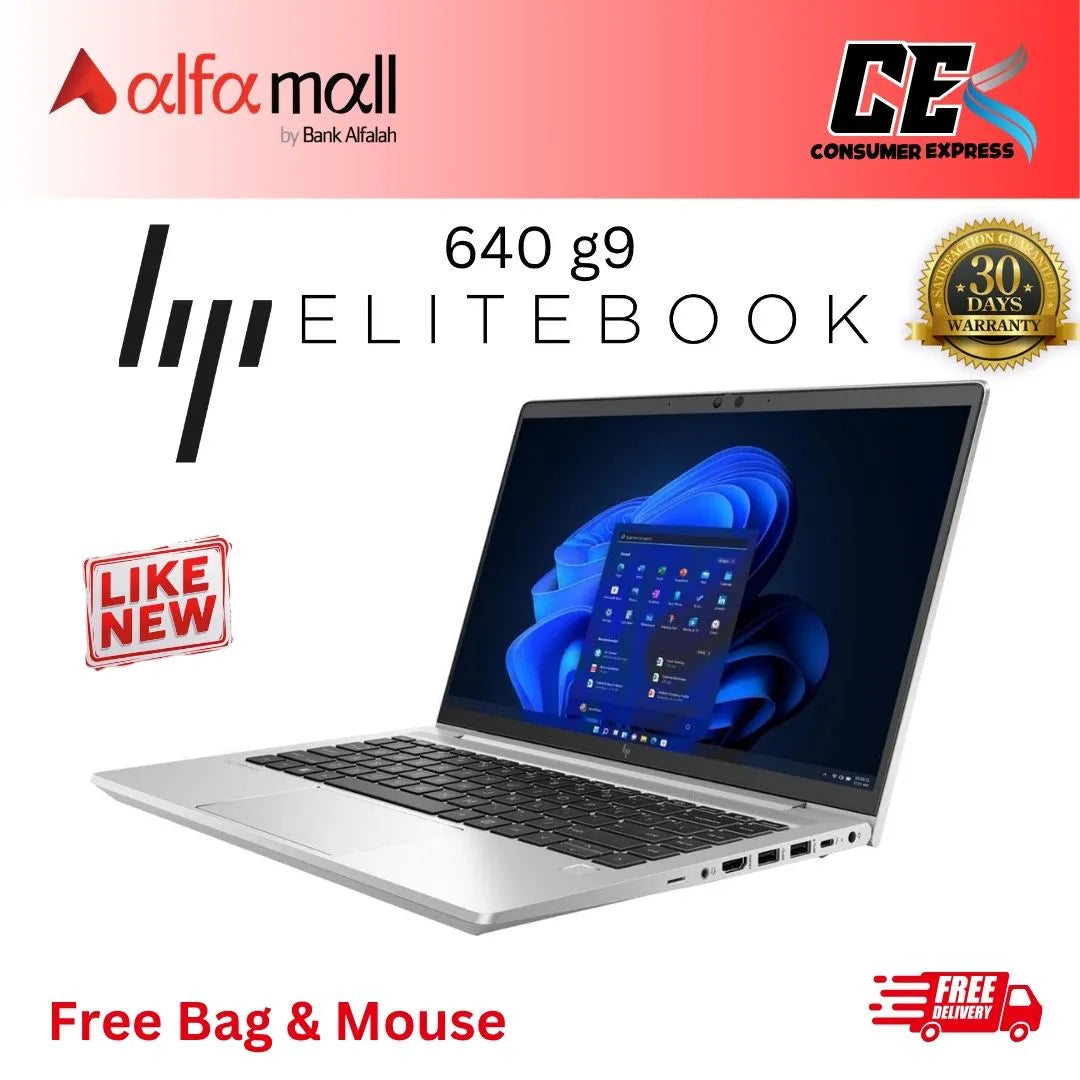 HP EliteBook 640 G9 Core-i5-12th Gen 16GB RAM 512GB SSD 14″ Display (Like New) - Free Bag & Mouse