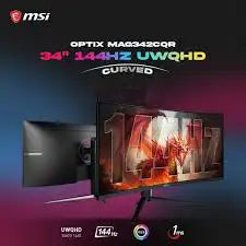 MSI Optix MAG342CQR Curved Gaming. Mitor 34" 1500R VA UWQHD 144Hz 1ms AdaptiveSync