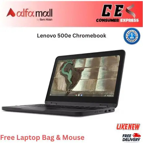 Lenovo 500e Chromebook €“ Celer N3450, 4GB RAM, 32GB Storage, 11.6Inch HD Touch, 2in1, Chrome OS (Like New)  Free Bag & Mouse