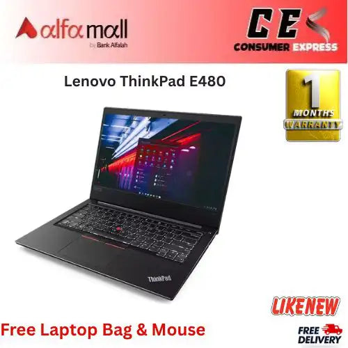 Lenovo ThinkPad E480 Corei57th Gen 8 GB RAM 256 GB SSD 14€³ Display (Like New) Free Bag & Mouse