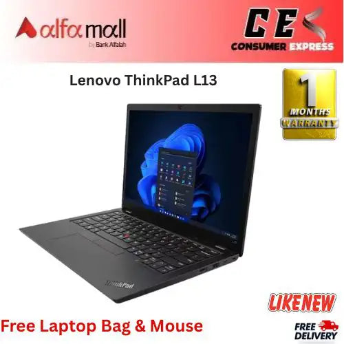 Lenovo ThinkPad L13 Corei510th Gen 8GB RAM 256GB SSD 13.3€³ Display (Like New) Free Bag & Mouse