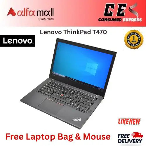 Lenovo Thinkpad T470s Laptop Core i5 7th Generi 16GB Ram 512GB SSD 14 Inch FHD Display (Like New)  Free Bag & Mouse