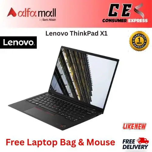 Lenovo ThinkPad X1 Carb Intel QuadCore i78665U Processor (8th Gen), 16GB RAM, 1TB M.2 PCIe NVMe SSD ,14inch FHD (1920x1080), WVA, Display, Webcam,Wifi  Free Bag and Mouse (Like New)