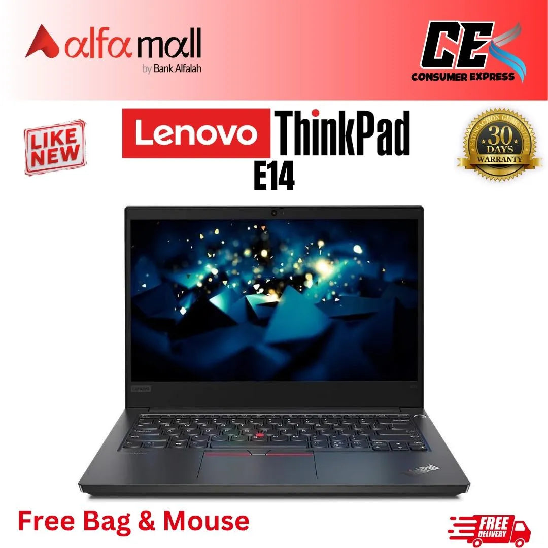 Lenovo ThinkPad E14 Core-i5-10th Gen 16GB RAM 256GB SSD 14″ Display (Like New) - Free Bag & Mouse