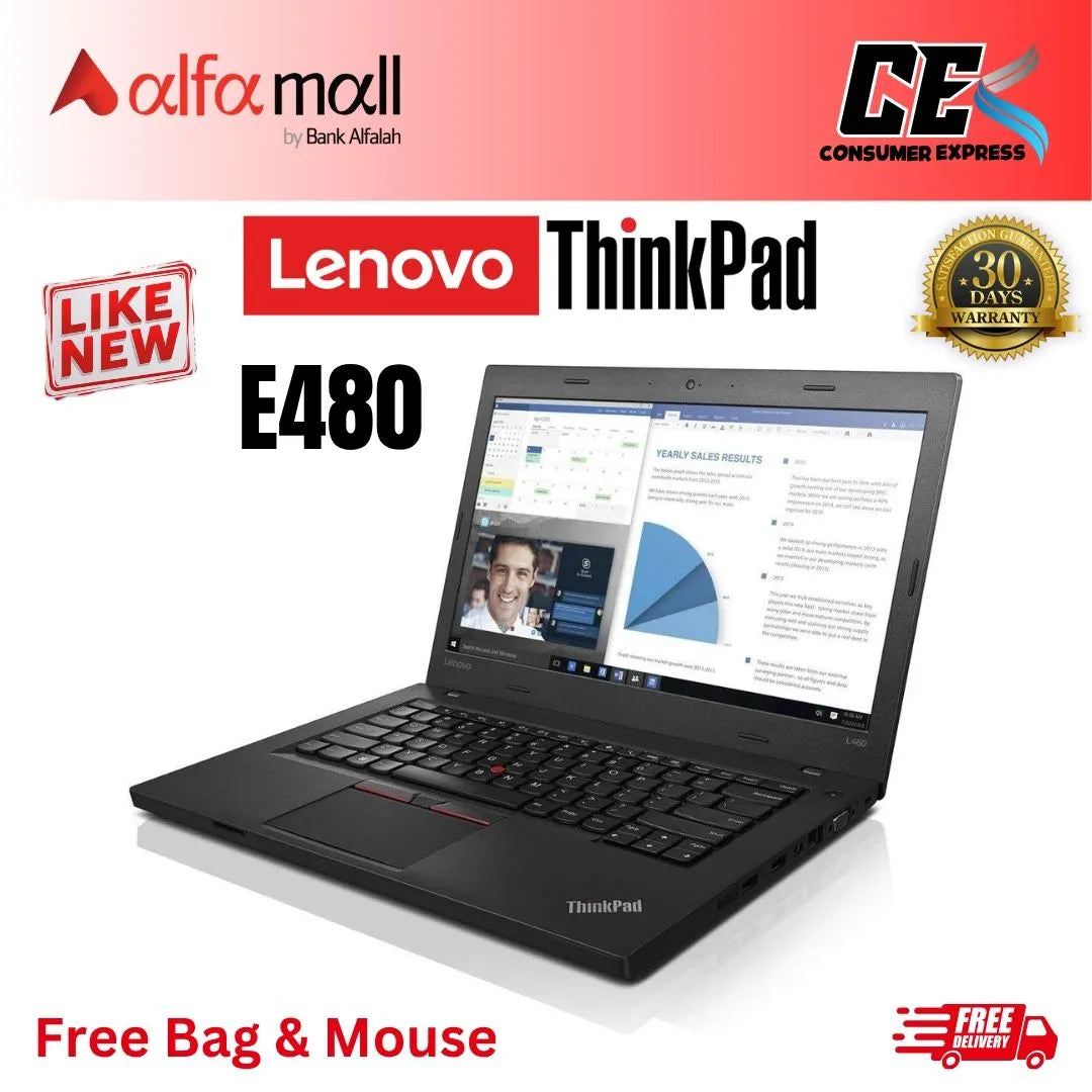 Lenovo ThinkPad E480 Core-i5-7th Gen 8 GB RAM 256 GB SSD 14″ Display