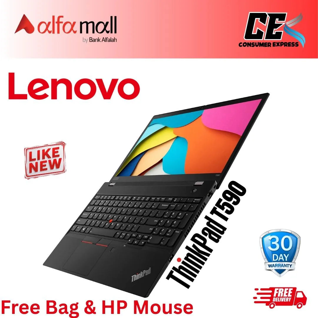 LENOVO THINKPAD T590 , INTEL CORE i5 8TH GEN, 16GB RAM, 512 GB SSD, 15.6" DISPLAY (LIKE NEW) FREE BAG & HP WIRLESS MOUSE