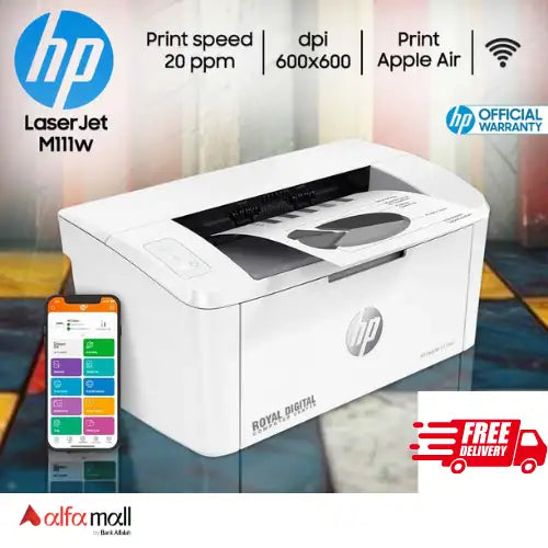 HP LaserJet M111w Printer A4 Black and White USB Wireless (1 Year Warranty)
