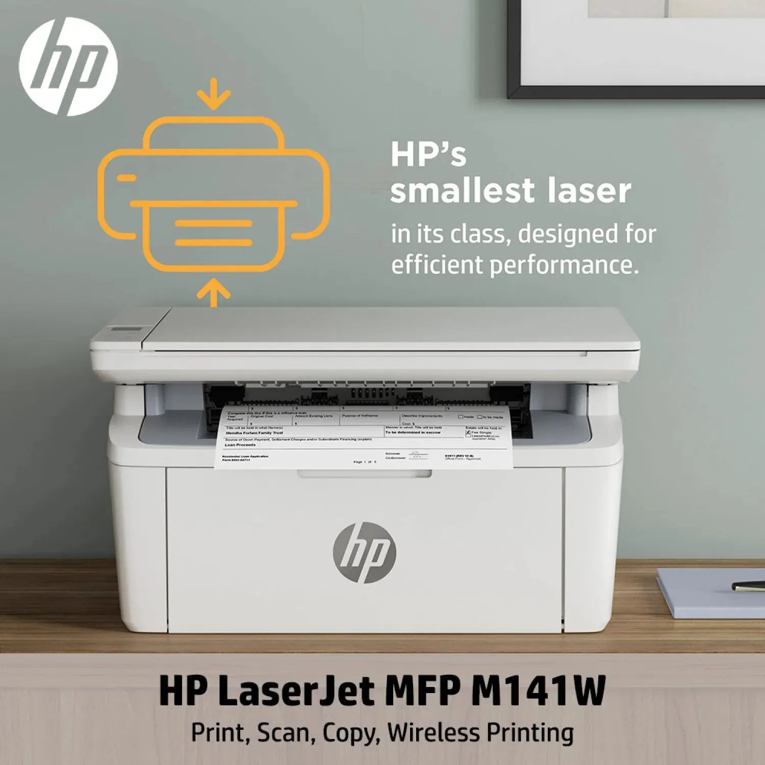 HP LaserJet MFP M141w Printer (7MD74A) Black and White (Official 1 Year Warranty)