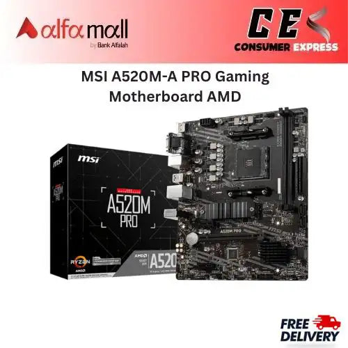 MSI A520MA PRO Gaming Motherboard AMD AM4 socket – Ryzen 3000/4000/5000 Support DDR4