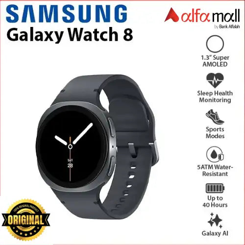 Samsung Galaxy Watch 8 (2025) 44mm Bluetooth Smartwatch, Fitness Tracker, Sleep Coaching, Running Coach, Energy Score, Heart Rate Tracking, Graphite