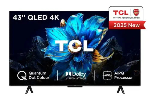 TCL LED 43 inch 43T6C QLED TV Google TV and AiPQ Processor (Latest Model)