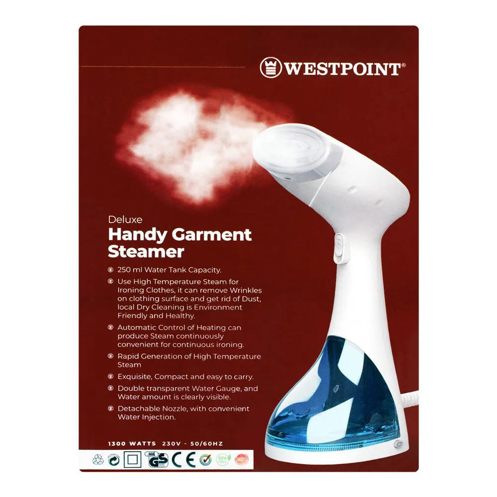 Westpoint Handy Garment steamer Model WF-1153 with 250 ml Water Tank Capacity