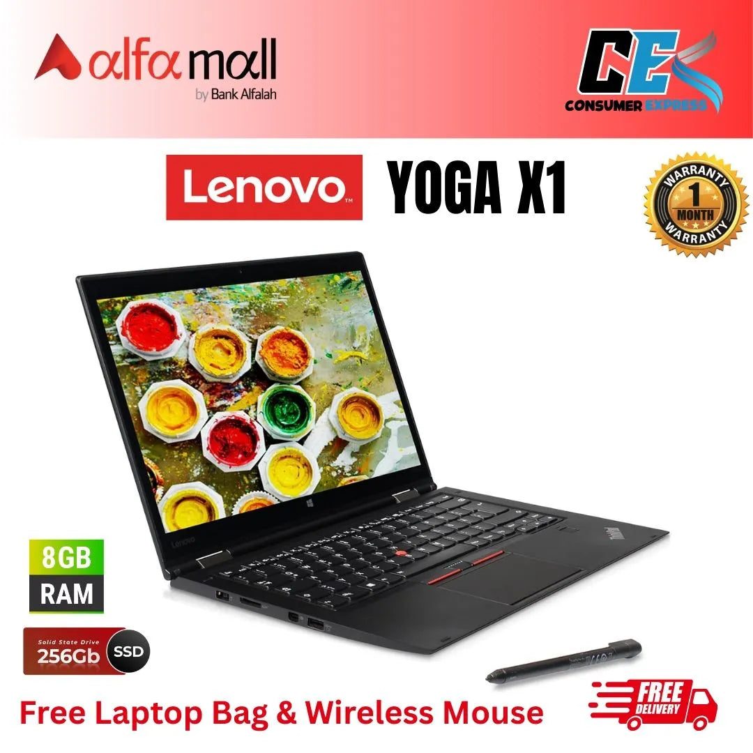 Lenovo ThinkPad X1 Yoga x360 Core-i5-6th Gen 8GB RAM 256GB SSD (Like New) - Free Bag & HP Wireless Mouse