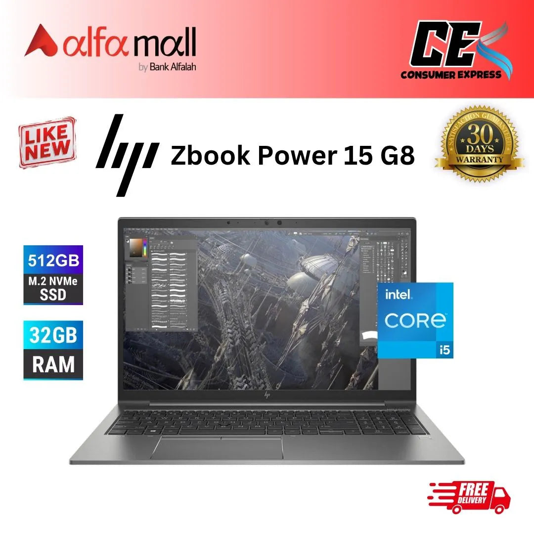HP Zbook FireFly 15 G8 Mobile Workstion Core i511th Gen 16GB Ram 512GB SSD 15.6 Inch Display (Like New) - Free Bag & HP Wireless Mouse